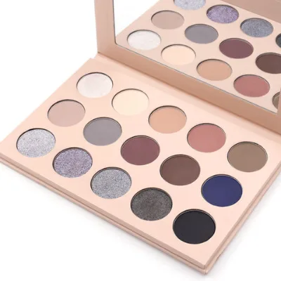 OEM high quality 15 color smoky eyeshadow palette private label