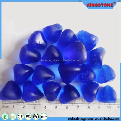 China Supplier Blue Glass Stone Opaque Pebble,multicolor Gravel Stone Pebble,transparent Glass Pebble Like Candy
