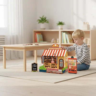 Children Bread Supermarket Magnetic Building Blocks Toy Set 33 Magnetic Sheets and 35 Soft Magnet Puzzle Theme Blocks