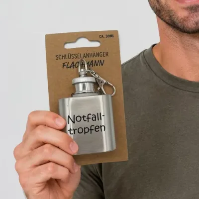 Empty Wholesale 1oz Mini Outdoor Keychain Wine Bottles Hip Flask Stainless Steel Whiskey Flask