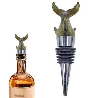 Custom Creative Red Wine Top Plug Asika Stopper Shark Wine Bottle Stopper Custom Zinc Alloy Animals Bar Accessories
