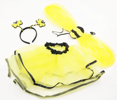 Honeybee Tutu Skirt Set Halloween Costume for Children's Cute Bee Fairy Cosplay-haolan HASY-002 Handmade