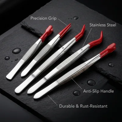 Professional Stainless Steel Precision Tweezers Anti-Static Pointed Tip for Soldering Jewelry Repair Tools