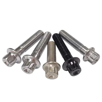 Hongyan Precision M7*32mm M7*24mm Stainless Steel Zinc Finish Class 8 Hex Head 12 Point Flange Bolts Split Rim Wheel Hub Screws