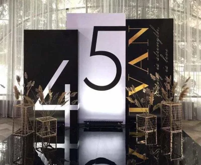 White and Black Cover Rectangle Backdrop Stand Wedding Frame Backdrop Decoration Metal Stand