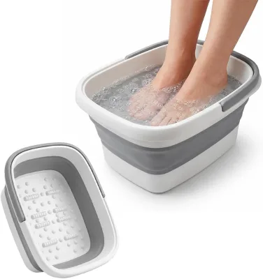 Foldable Plastic Foot Soak Bucket Portable Collapsible Steaming Foot Bath Basin Winter Deepened Home Massage Foot Spa Bucket