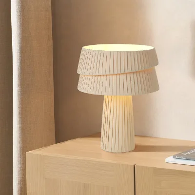 Ancient Table Lamp Japanese Wabi-Sabi Bedroom Bedside Lamp Creative Retro Atmosphere Decoration Mushroom Lamp Cream Wind Lamp