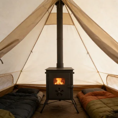 Portable Wood Burning Camp Stove Collapsible Chimney for Easy Transport
