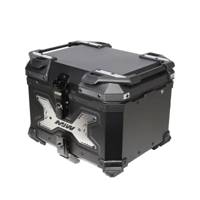 45L Black Silver Scratch Proof Thicken Aluminum Metal Motorcycle Rear Storage Box Motorcycle Top Case