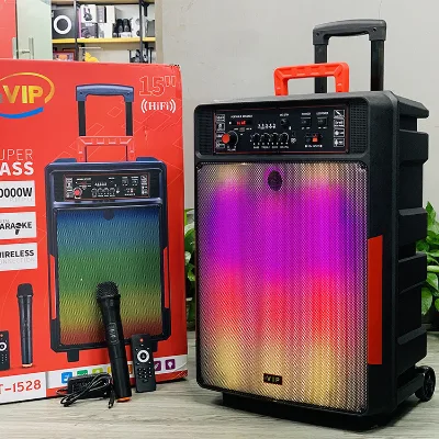 New 15inch Portable USB Powered for Speaker Outdoor Use High Volume Trolley Handle Square Dance Sound System Wireless