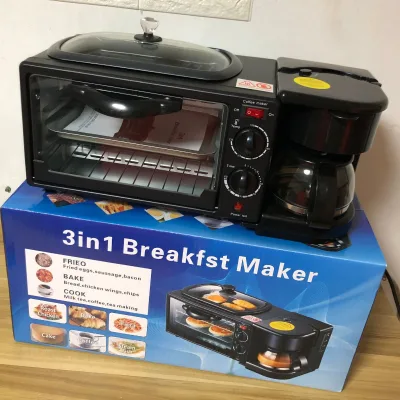 Kitchen Appliance Coffee Machine Egg Cooker Toaster Pizza Oven Sandwich Waffle Hornos Electrico 3 in 1 Breakfast Maker