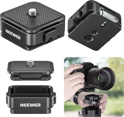 NEEWER Arca Type Quick Release Plate Kit, Four Side Slot Compatible with Arca Swiss Camera Mount Adapter with 1/4 3/8" Threads