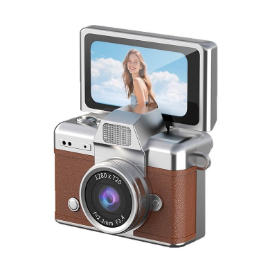 Pocket Camera Anti-Shake 720P Vlog Photos Taking Backlight Lamp Kids Student Keychain Mini Camera with 1.47'' Flip Screen