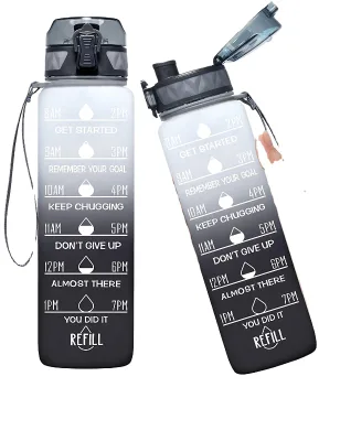 Colorful 32 oz Customize borosilicate fitness sport Tritan water bottle with time stamp stainless steel lid