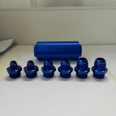High Performance Car Fuel Filter 58MM With 100 Micron Stainless Steel Mesh Element Fuel Filter AN6 AN8 AN10 Variable Diameter