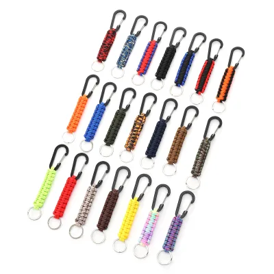 Hot Sale Paracord Keychain with Key Ring Outdoor Camping Hiking Accessories Gift and Promotion Backpack Accessories