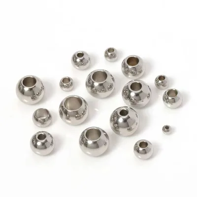 Hot Selling Multi Size Stainless Steel Beads Smooth Beads Loose Beads for Necklace Bracelet Jewelry Making