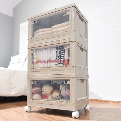55L Portable PP Storage Drawer Cabinet Classic Rectangle Foldable Plastic Clothing Organizer Aluminum Injection Techniques