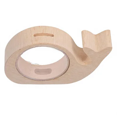 New Design Wholesale Whale Shaped Wooden Piggy Bank, Children's Transparent Coin Holder