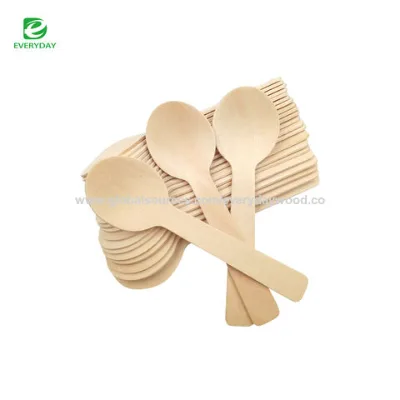 Wooden yogurt spoon logo tea spoon serving spoon logo