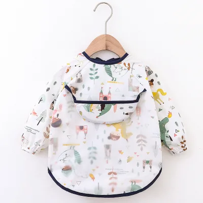 China Wholesale Kids Long Sleeve Baby Bibs Baby Waterproof Feeding Long Sleeves Apron Long Sleeve Bib