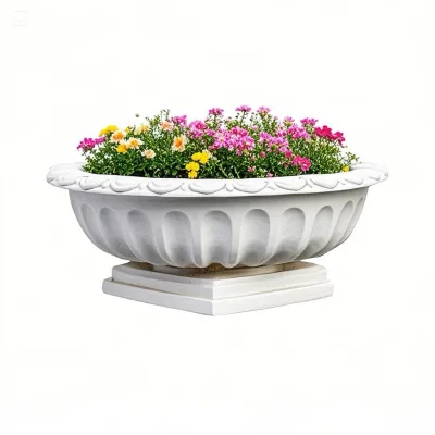 European-style Magnesium Oxide Breathable Floor-standing Flower Pots for Courtyard Landscaping Villa Decorative Ornaments
