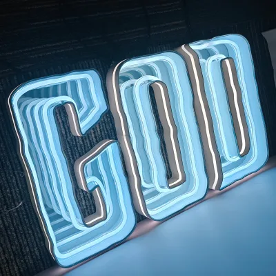 Customized Creative Sign Colorful Neon Characters Thousand Layer Mirror Abyss Characters Luminous Characters 3d Infinity Mirror