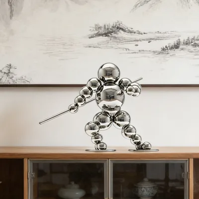 Modern Metal Crafts Art Statue Full Stainless Steel Sculpture Master Huang Eco-friendly Semi-handmade Living Room Home