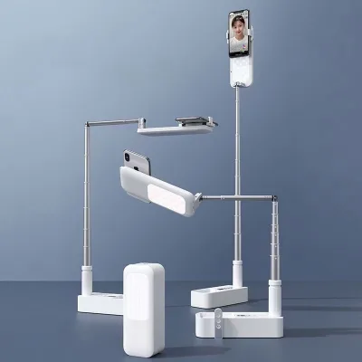 High Quality Portable Phone Holder Retractable Stand Wireless Dimmable for Live Broadcast Mini Foldable Selfie Light