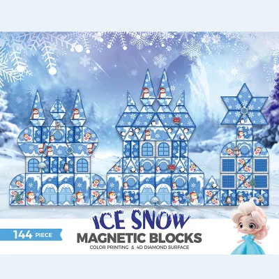 Big Diamond Magnetic Blocks-build 144pcs of Magnetic Block Game for Children