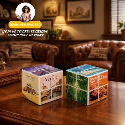 Customized New Speed Cube 3x3 with UV Printing Premium ABS Plastic Fidget Toy Stress Relief Magic Cube for Business Giveaways