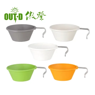 Lightweight Camping Accessories Colorful Sierra Bowl Stainless Steel Handle Sierra Cup 250 ml White Color