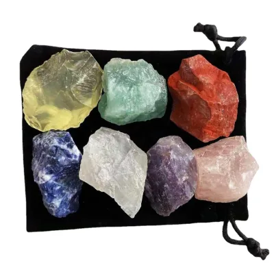 Wholesale Christmas Gift Natural 7 Chakra Healing Stones Set Crystal Aroma Stone Diffuser Chakra Stone