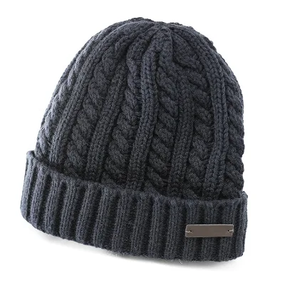 OEM Factory Hot Sale Winter Thickened Knitted Braided Beanie with Fleece Waterproof Custom Logo Cuffed Gorras Y2K Beach Hats