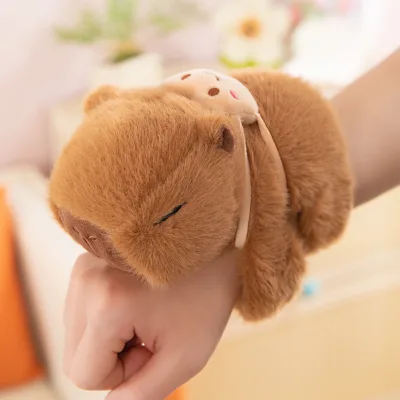 Capybara Stuffed Toy Cute Super Soft Circle Doll Strawberry Plush Gift for Girls Birthday PP Filled Snap Closure in Box