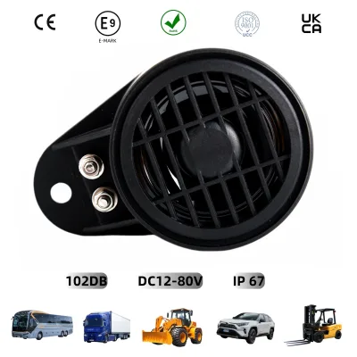 IP67 Reverse Car Alert, DC12V-80V 15W 102DB Professional Reverse Car Alert, with Very Loud Backup Alarm Truck Alarm