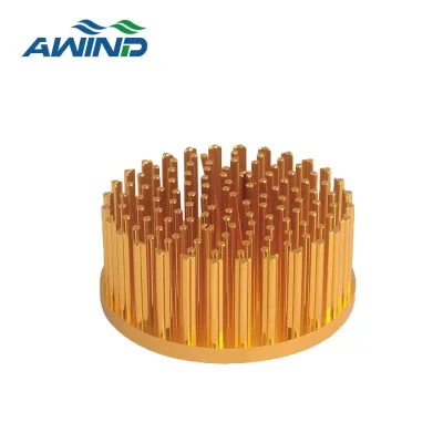 100mm 150mm Custom Small Cold Forging Copper Pin Fin Heatsink the Cylindrical Round Light Cooper Profile Heat Sink for Led Cob