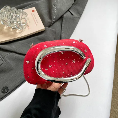 Niche Design Clutch Box Bag Womens Fashion Handbag European American Retro Chic Chain Underarm Shoulder Evening Bag