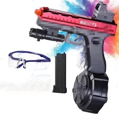 2024 Christmas Birthday Gift Gel Blaster with Drum Manual & Automatic Dual Mode Linked Shooting Effect Toy Gun
