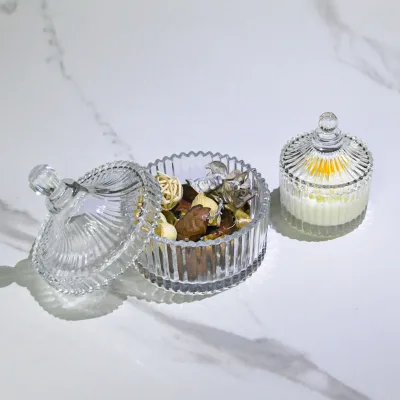 Factory Direct Sales Fashion Home Decoration 650ml Yurt Shaped Cup a Glass Candle Holder Cup Candle Jar