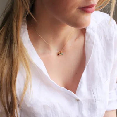 12 Birthstone Charm Necklace Daily Birth Month Gem Pendant for Jewelry Necklace Build Your Own Necklace
