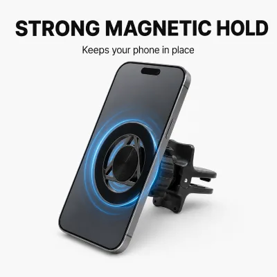 Triangular Hollow Aluminum Alloy Magnetic Suction Cup Phone Mount Stable Brushed Center Disc Quick-install Clip Durable Works