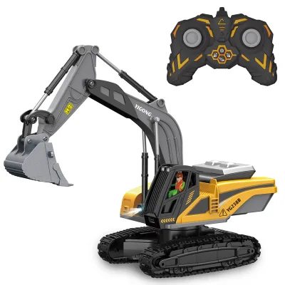 1:22 Alloy 2.4G 8Ch Rc Metal Excavator Rc Rooter Truck Car Toys With Lights&Sounds