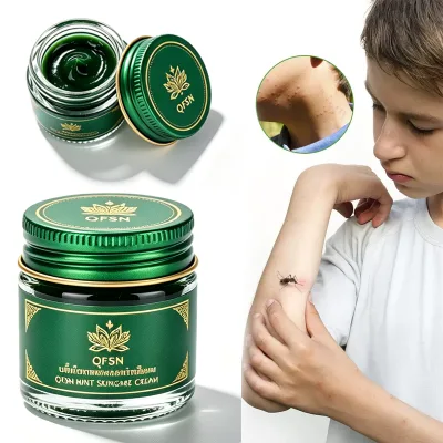 QFSN Thai Herbal Mint Cooling Cream 30g*3 Jars Gift Set Natural Botanical Soothing Massage Ointment Sleep Support Body Skin Care