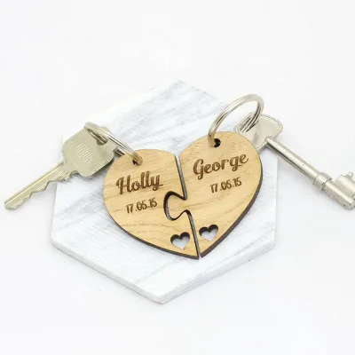 China Manufacture Custom Wooden Puzzle Keychain Blank Wood Keychain