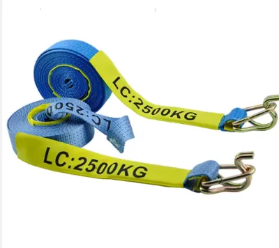 Blue Auto Tie Down Ratchets Straps / Swan Hook and Keeper