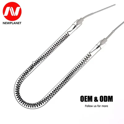 Customize Quartz Glass Clear Tube with White Reflector Near Infrared Heat Lamp Dimmable for Plastic Welding
