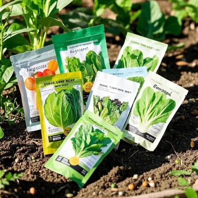 Custom Digital Printing 100g 250g 3 Side Seal Vegetable and Fruit Seed Packaging Heat Seal Glossy Small Flat Mylar Bag