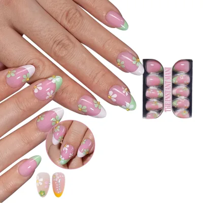 Wholesale Cat Eye Vintage Cute Square Almond Shape Press-On Nails ABS 3D Custom Logo Design