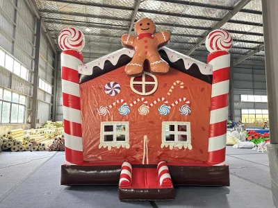 Commercial-grade Candy House Inflatable Trampoline Castle, Christmas Inflatable Castle, Dedicated for Rental Business